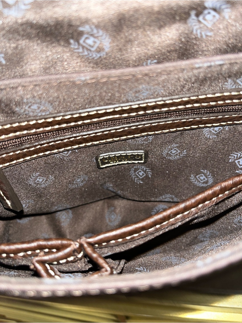 Chaps Small Shoulder Bag in Dark Brown with Gold Hardware - Picture 4 of 4